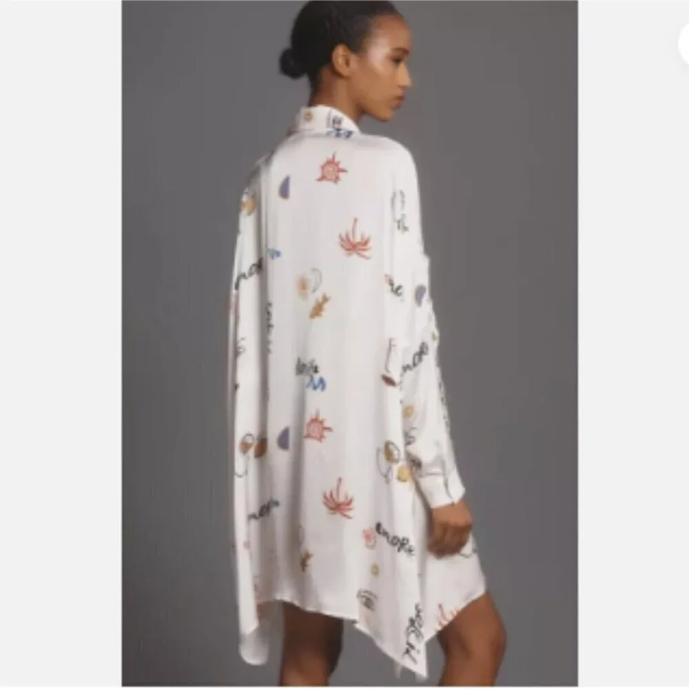 COREY LYNN CALTER | Long-Sleeve Printed Mini Shirt Dress from Anthropologie NWT - Picture 3 of 12